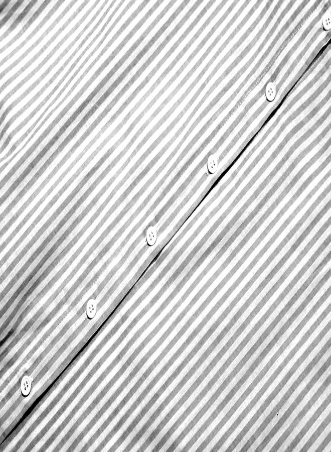 utcoco Womens Striped Long Sleeve Dress Casual Loose Button Down Cotton Maxi Shirt Dress (XXX-Large, Grey) - Image 5